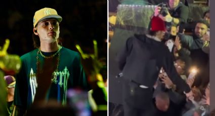 Peso Pluma lanza botella de agua a fan en concierto