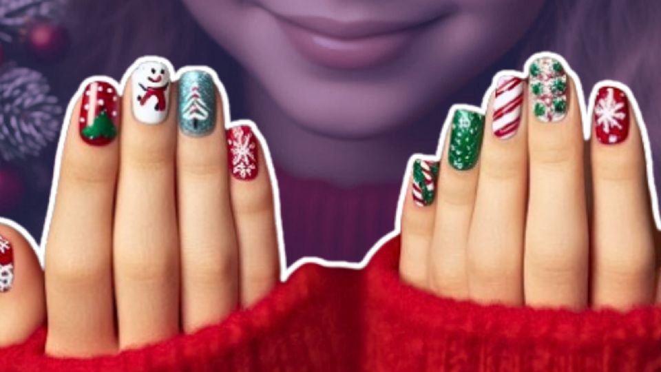 Manicura elegante para Navidad 2024