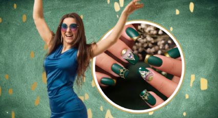 Uñas navideñas elegantes en verde: Los mejores diseños para combinar tu outfit