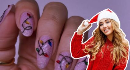 Diseños de uñas con luces navideñas: La más brillantes de la noche