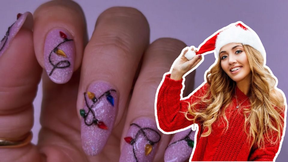 Checa estos diseños de uñas con luces navideñas para ser la más icónica de las fiestas.