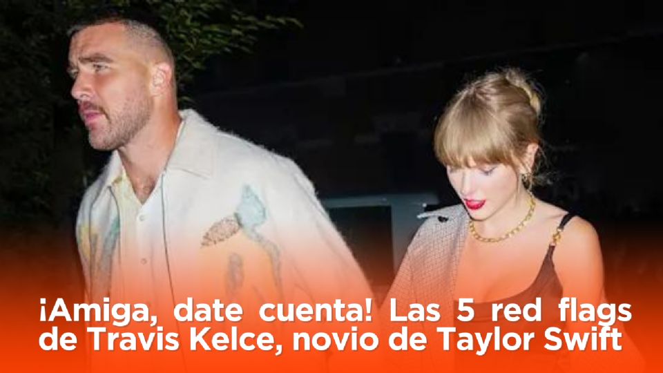 Taylor Swift y Travis Kelce tomados de la mano.