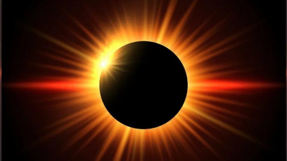 Fotografía de un eclipse total de sol.