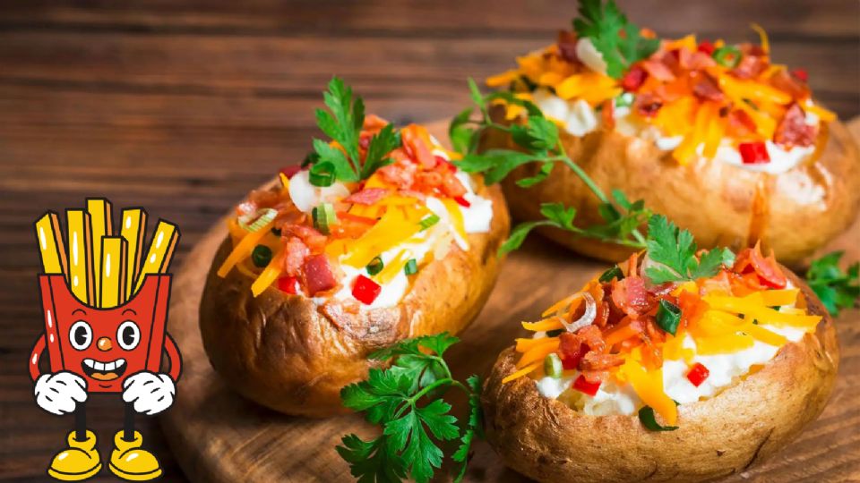 Papas al horno rellanas fáciles de hacer en casa.