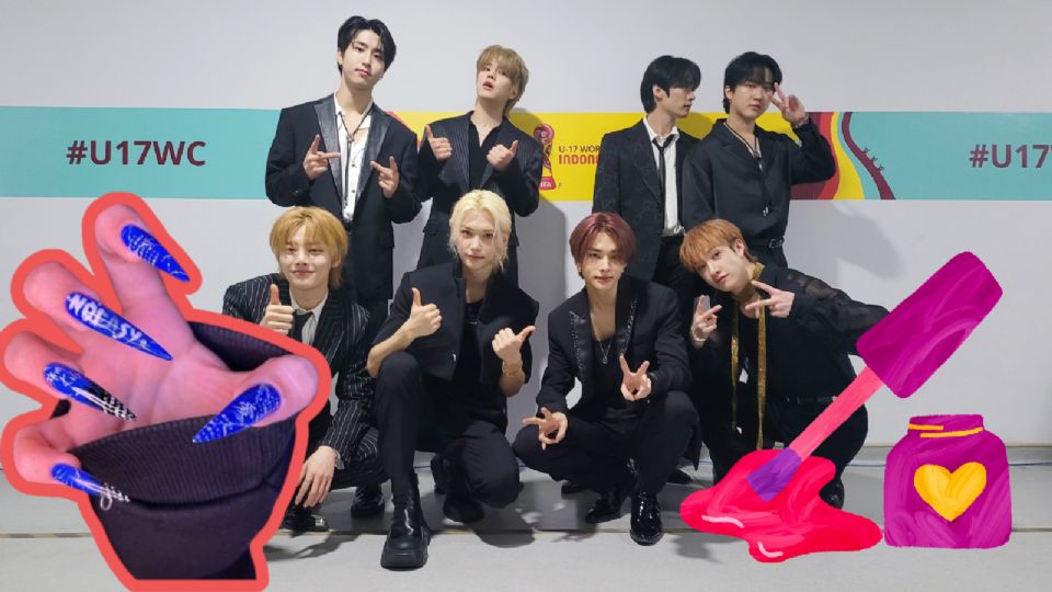 Uñas inspiradas en Stray Kids, grupo de K-pop