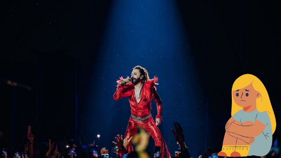 Jay de la Cueva durante uno de los conciertos de Moderatto.