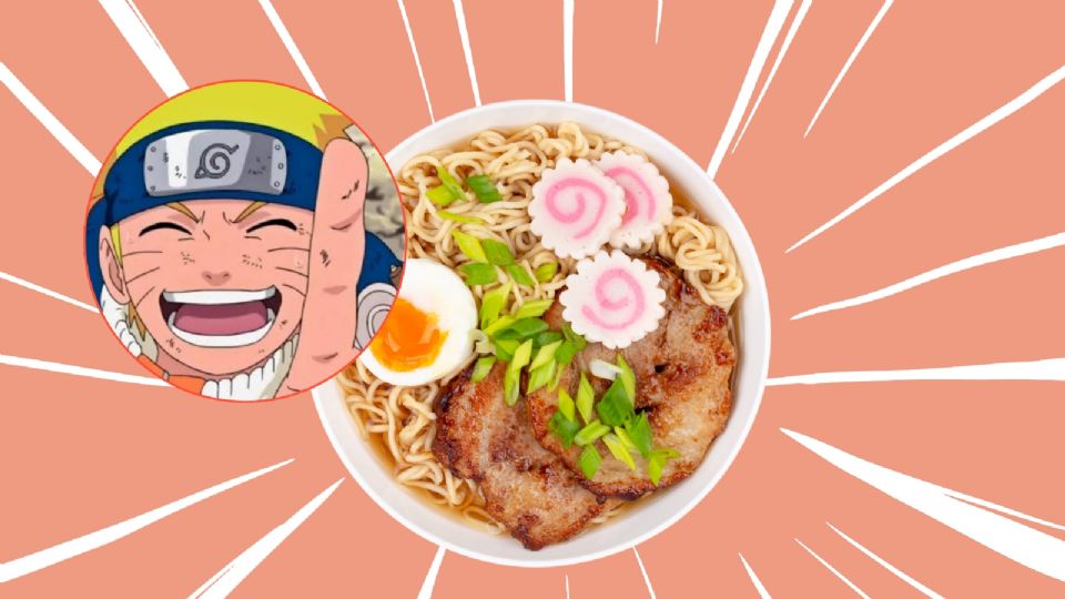 Naruto, es la espiral que acompaña al ramen.