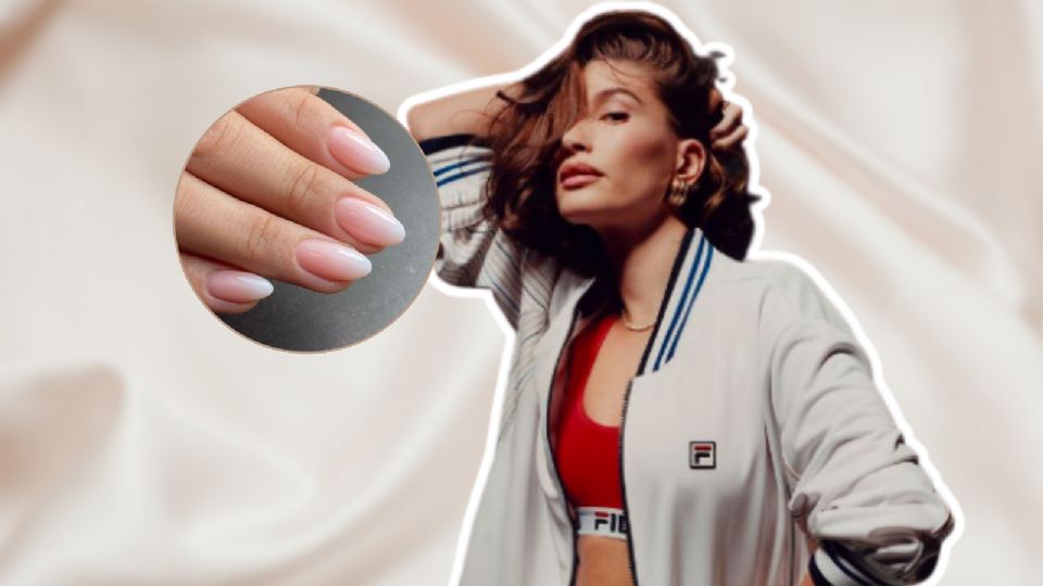 Hailey Bieber y la tendencia en las uñas naked french