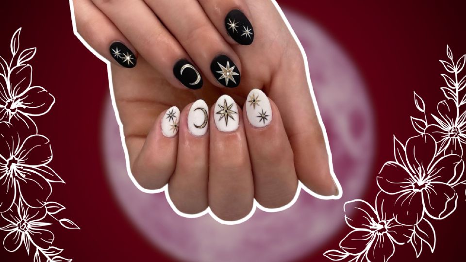 Uñas con diseños de Luna.