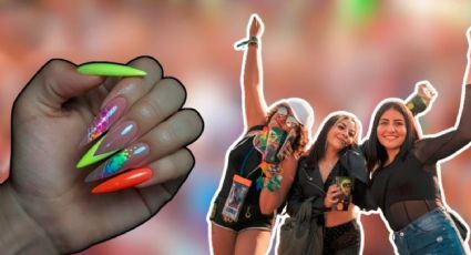 Uñas festivaleras color neón para bailar hasta el amanecer