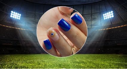 Uñas "azul celeste" si eres aficionada del Cruz Azul