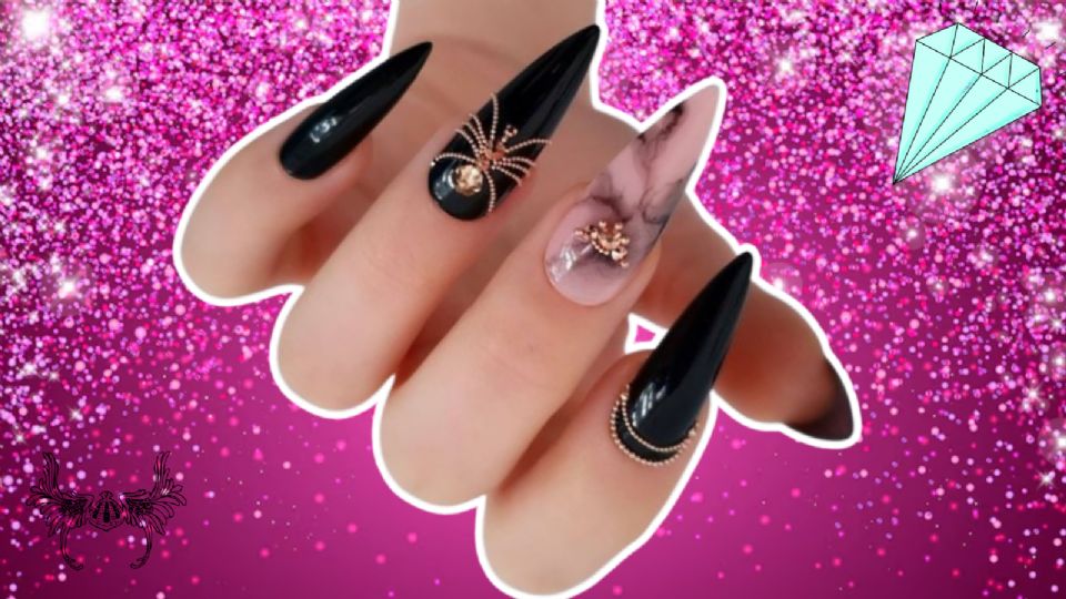 uñas con joyería