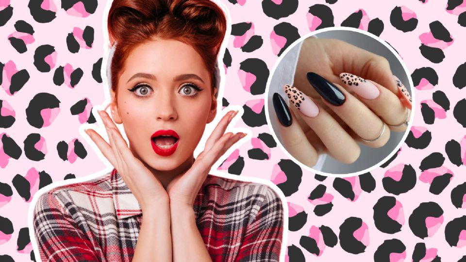 Uñas con efecto animal print.