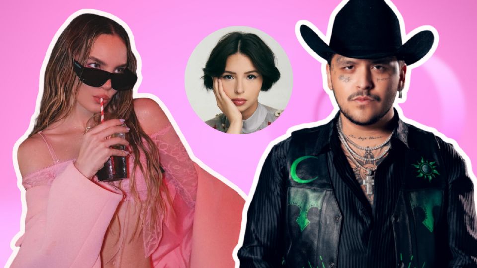 Belinda, cantante pop, Ángela Aguilar y Christian Nodal, cantante de regional mexicano