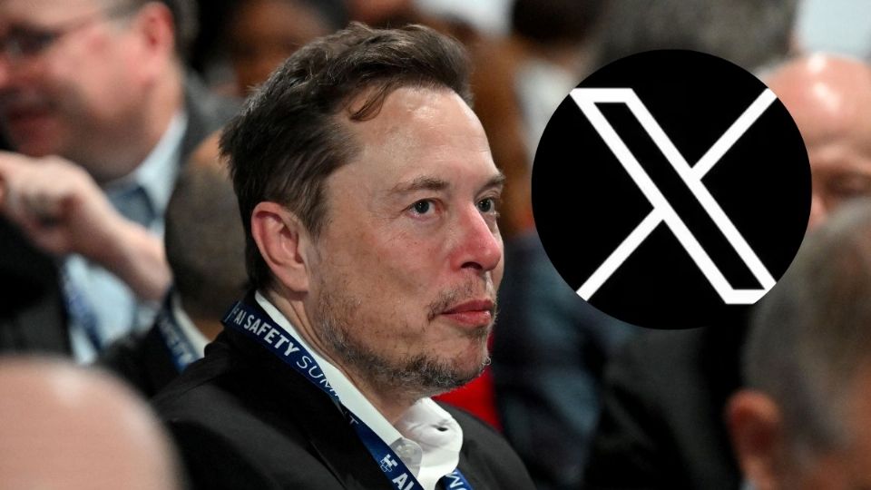 Elon Musk y el logo de la red social 'X'. Fuente: Foto: Agencia Reuters / Producción Exa FM