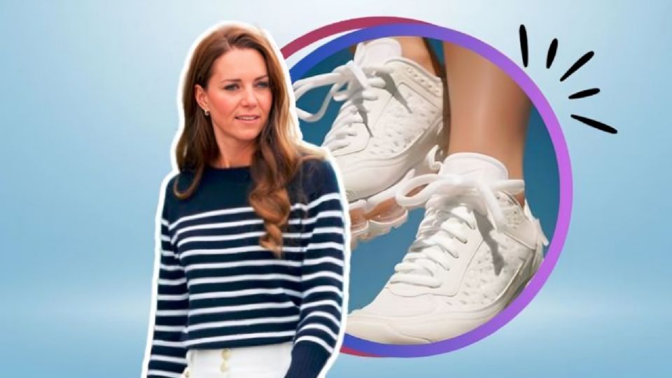 Kate Middleton presumiendo sus tenis blancos