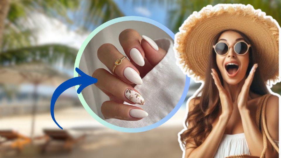 Uñas blancas estilo blanco veraniego