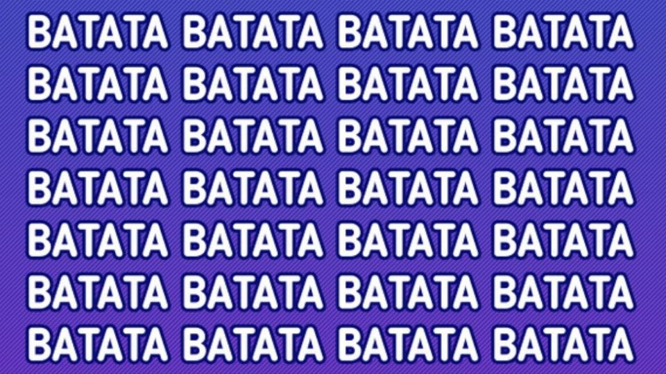 Acertijo visual para encontrar la palabra diferente en la repetición de BATATA