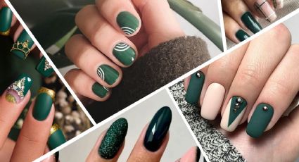 Uñas modernas en color verde botella el nail art perfecto para un verano 2024 vibrante