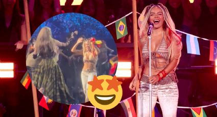 Karol G pone a bailar a Taylor Swift al ritmo de “Si antes de hubiera conocido” en los VMAs (VIDEO)