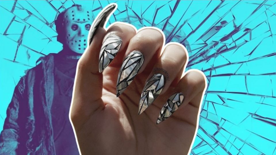 La manicura de espejo roto es ideal para este viernes 13